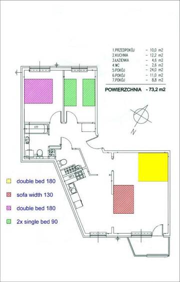 Фото номера Апартаменты с 2 спальнями Апартаменты Magnetic apartment Mehoffera г. Варшава 88