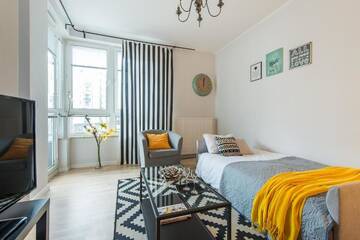 Фото номера Двухместный номер-студио Делюкс с 1 кроватью Апартаменты P&amp;O Apartments Komfort Apartament - Mokotów г. Варшава 77